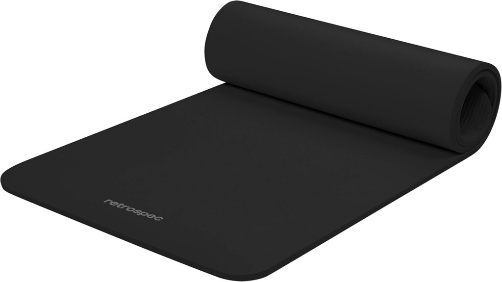 Retrospec Solana Yoga Mat 1/2″ Thick w/Nylon Strap for Men & Women – Non Slip Excercise Mat for Yoga, Pilates, Stretching, Floor & Fitness Workouts