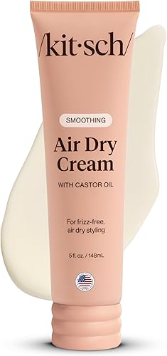 Kitsch Smoothing Air Dry Cream for Hair Frizz Control with Castor Oil