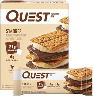 Quest Nutrition S’mores Protein Bar 21g Protein 4g Net Carbs