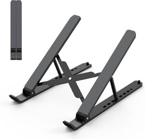 Tonmom Laptop Stand for Desk Adjustable Laptop Riser ABS Silicone Foldable Portable