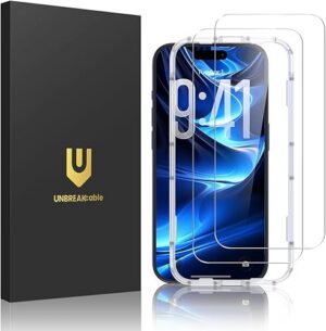 UNBREAKcable 2-Pack Screen Protector for iPhone 17 Pro Military-Grade Tempered Glass