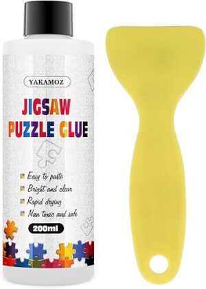 YAKAMOZ Clear Jigsaw Puzzle Glue with Precision Applicator