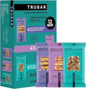 TRUBAR Vegan Protein Bar Variety Pack Assorted Flavors