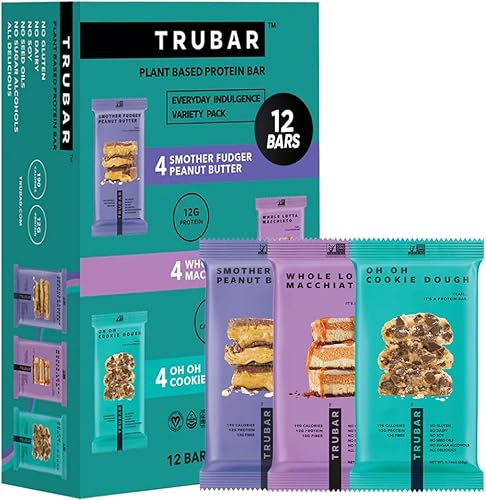 TRUBAR Vegan Protein Bar Variety Pack Assorted Flavors