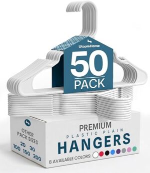 Utopia Home Plastic Hangers 50 Pack Space Saving Clothes Hangers