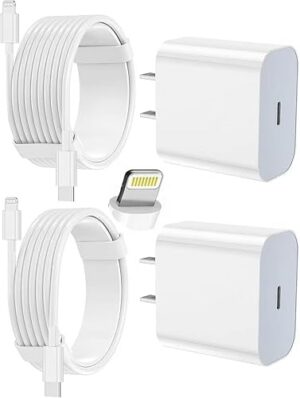 iPhone Charger Fast Charging 2 Pack Type C Wall Charger Block with USB-C Cable