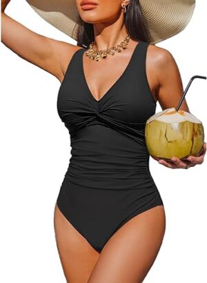 Holipick Women Tummy Control One Piece Swimsuit Push Up