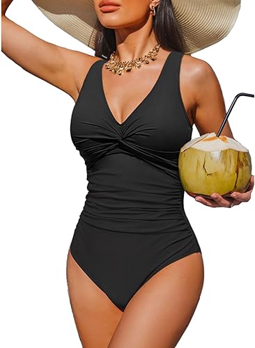 Holipick Women Tummy Control One Piece Swimsuit Push Up