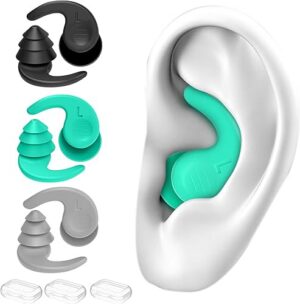 Swimming Ear Plugs for Adults 3 Pairs Waterproof Reusable