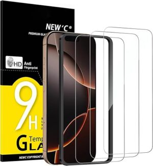 NEW’C 3 Pack Designed for iPhone 17 Pro Screen Protector Tempered Glass