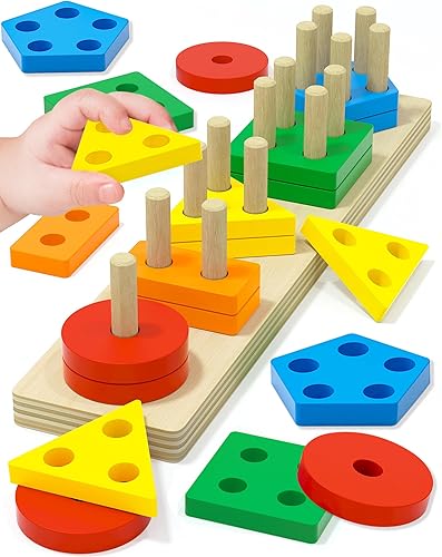 Tonberless Montessori Toys for 1 2 3 Year Old Boy Girl