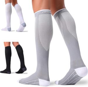 FITRELL 3 Pairs Compression Socks for Women and Men 20-30mmHg