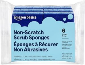 Amazon Basics Non-Scratch Dual-Sided Sponges for Nonstick Cookware
