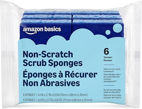 Amazon Basics Non-Scratch Dual-Sided Sponges for Nonstick Cookware