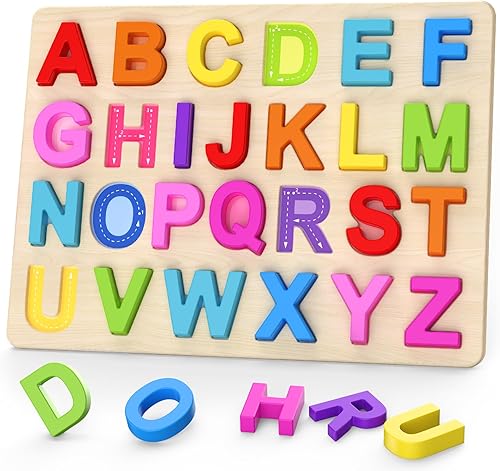 Zeoddler Alphabet Puzzles Wooden Puzzles for Toddlers