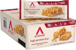 Atkins Peanut Butter Granola High Protein Bar High Fiber