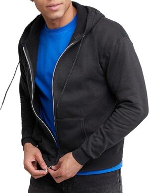Hanes Mens Zip-up Hoodie EcoSmart Fleece Full-Zip Hoodie