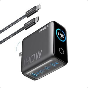 Anker MacBook Charger 140W Max 4-Port GaN USB C Charger Block with Smart Display