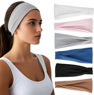 Headbands for Women 6 Pack Wide Elastic Hair Bands Sports