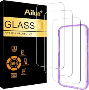 Ailun 3 Pack Screen Protector for iPhone 17 Pro Max [6.9 inch] with Installation Frame, Tempered Glass, Sensor Protection