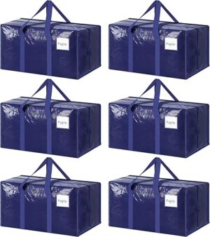 6 Pack Extra Heavy Duty Large Moving Bags with Strong Zipper