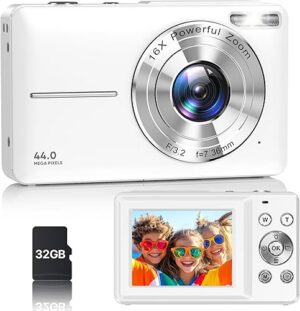 Digital Camera Latest FHD 1080P for Teens with 32GB Card