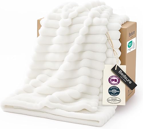 Bedsure GentleSoft White Throw Blanket for Couch
