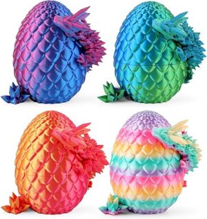Rapean 8 inch 3D Printed Dragon Eggs Easter Basket Stuffer