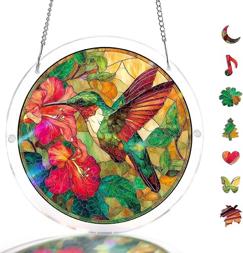 Acrylic Suncatcher Jigsaw Puzzle Emerald Flame Hummingbird