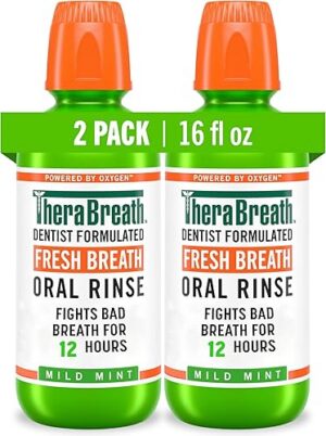 TheraBreath Fresh Breath Mouthwash Mild Mint Flavor Alcohol Free