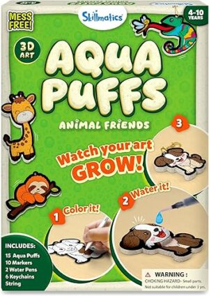 Skillmatics Aqua Puffs 3D Art Kit Animals Mess-Free Creative