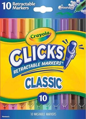 Crayola Clicks Retractable Tip Markers 10ct Washable