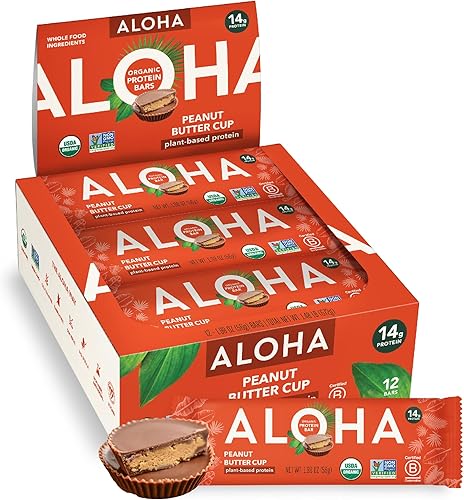 ALOHA Organic Plant Based Protein Bars Peanut Butter Cup