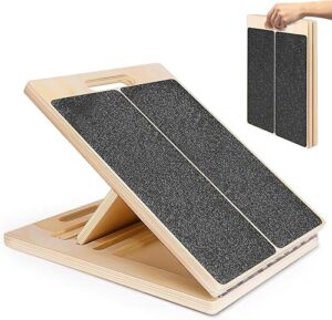 Portable Wooden Slant Board for Calf Stretching and Squats