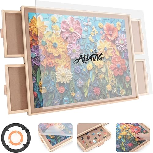 ALL4JIG 1500 Pieces Rotating Puzzle Board with 4 Drawers