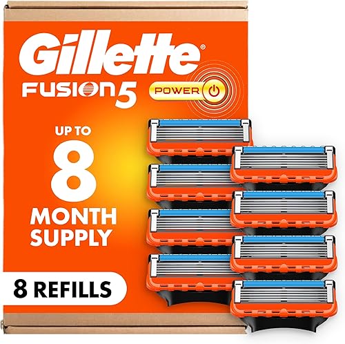 Gillette Fusion5 Power Razor Blade Refills for Men 8 Count