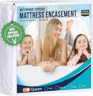 Utopia Bedding Mattress Protector Zippered Queen Size