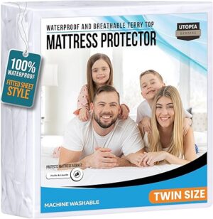 Twin Size Mattress Protector Waterproof Premium 200 GSM