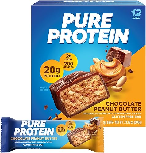 Pure Protein Chocolate Peanut Butter Protein Bars 20g Protein