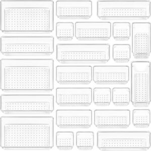 Vtopmart 25 PCS Clear Plastic Drawer Organizers Set 4-Size