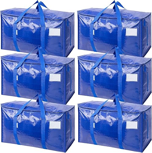 TICONN 6 Pack Extra Large Moving Bags Heavy Duty with Zipper
