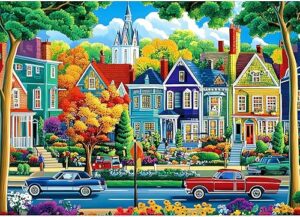 Fall City Landscape Puzzles for Adults 1000 Pieces